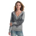 Jersey de Punto Fino Mujer con Cremallera y Estampado – Koroshi 1922TR52