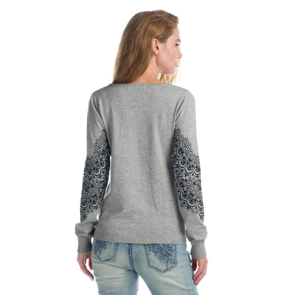 Jersey de Punto Fino Mujer con Cremallera y Estampado – Koroshi 1922TR52