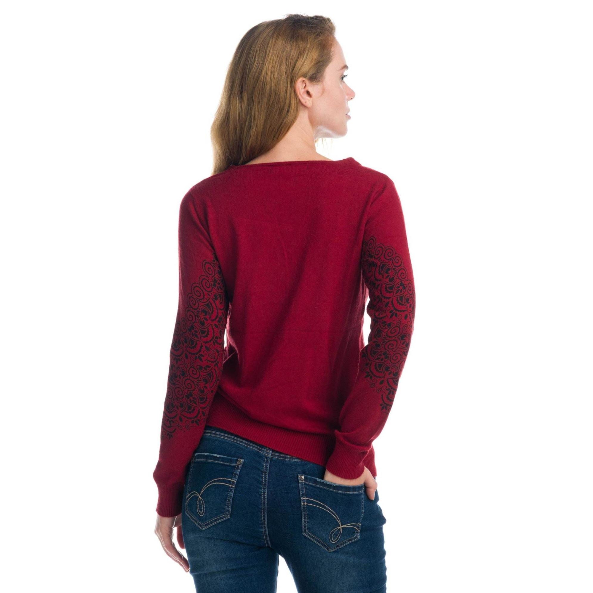 Jersey de Punto Fino Mujer con Cremallera y Estampado – Koroshi 1922TR52