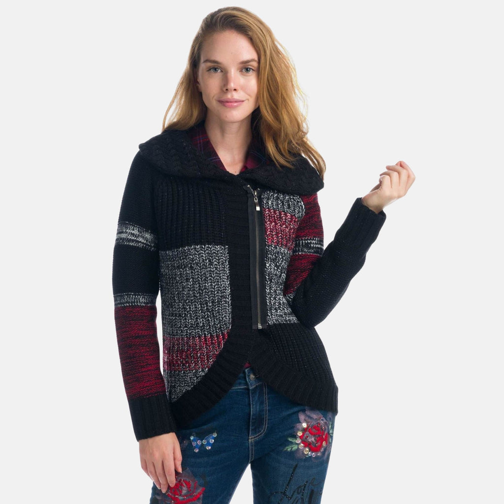 Chaqueta de Punto Mujer con Cuello Vuelto y Lurex – Koroshi 1922TR79