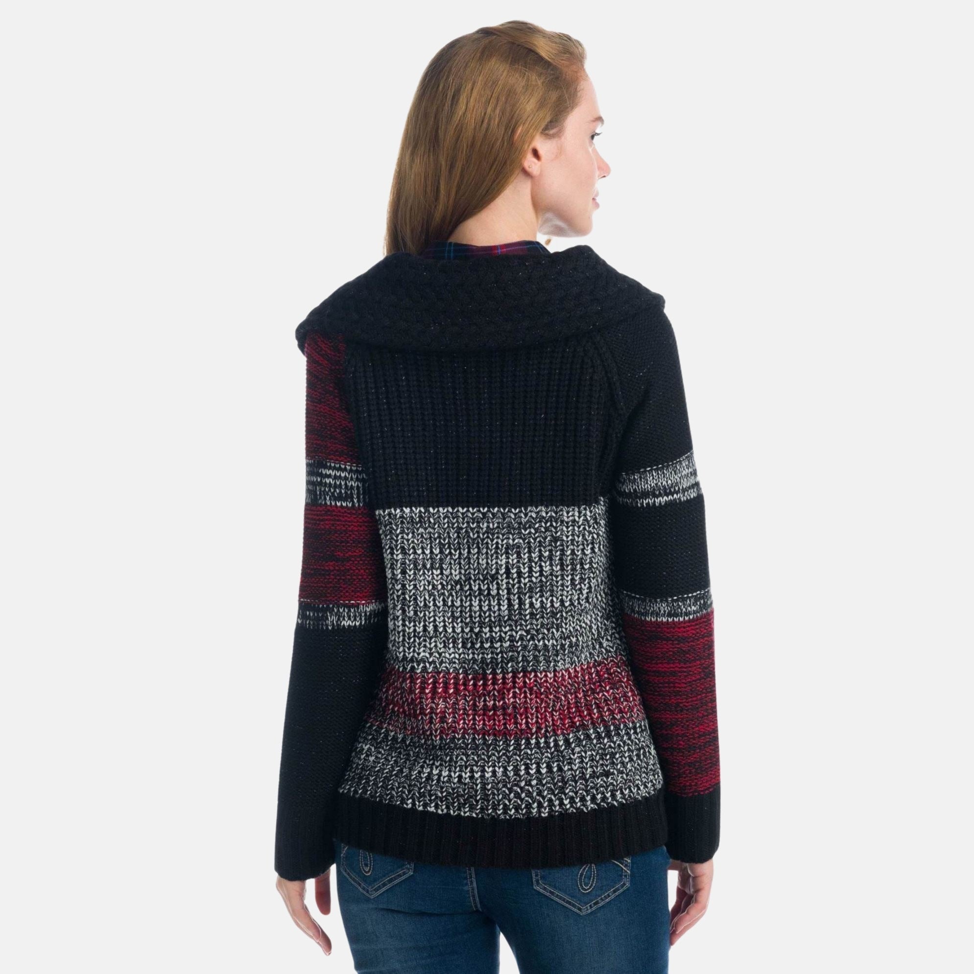 Chaqueta de Punto Mujer con Cuello Vuelto y Lurex – Koroshi 1922TR79