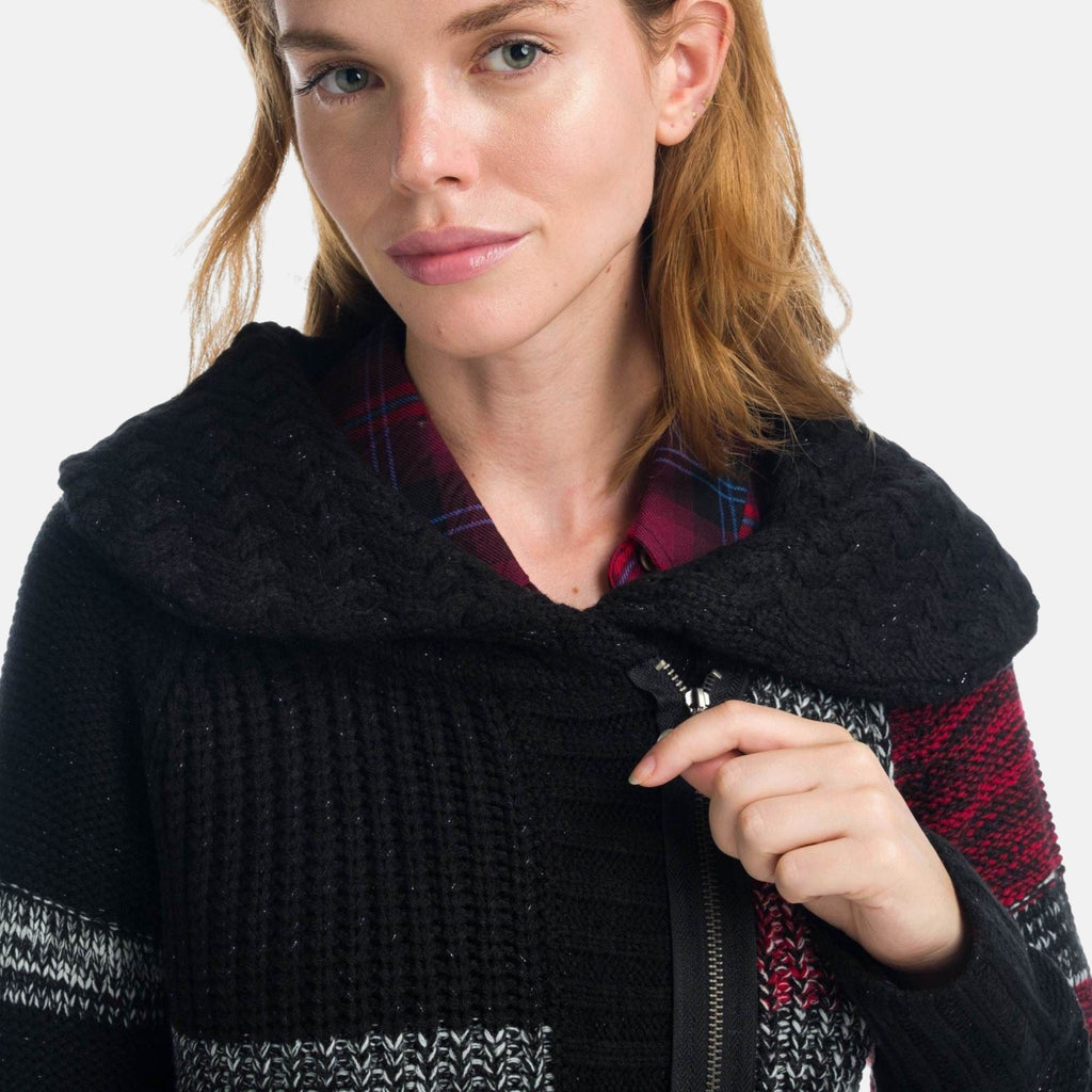 Chaqueta de Punto Mujer con Cuello Vuelto y Lurex – Koroshi 1922TR79