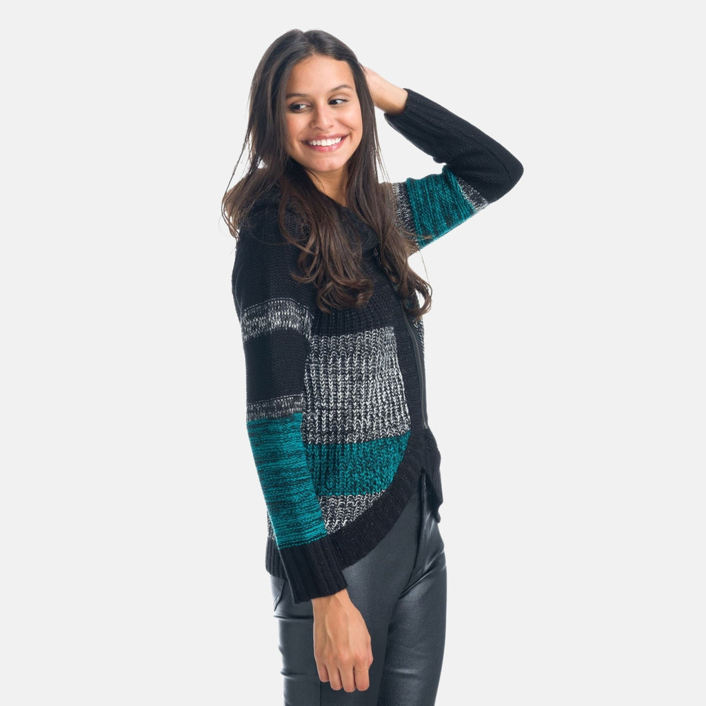 Chaqueta de Punto Mujer con Cuello Vuelto y Lurex – Koroshi 1922TR79