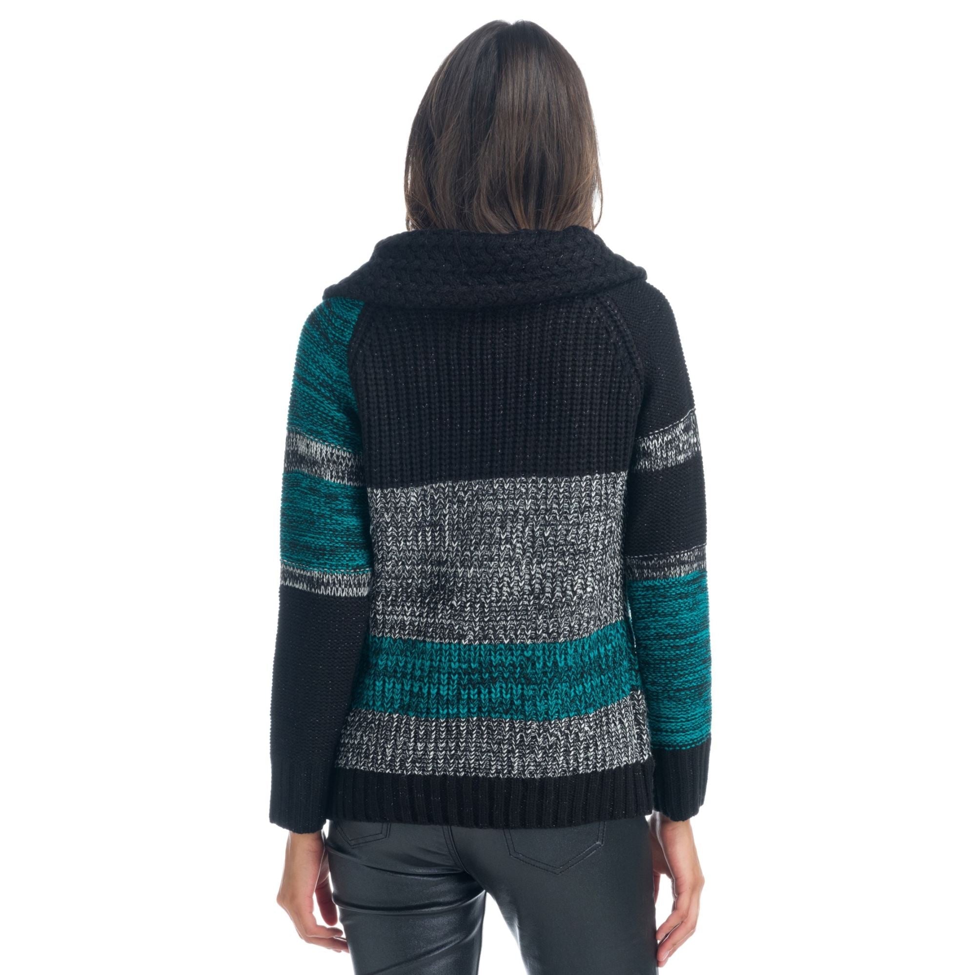 Chaqueta de Punto Mujer con Cuello Vuelto y Lurex – Koroshi 1922TR79