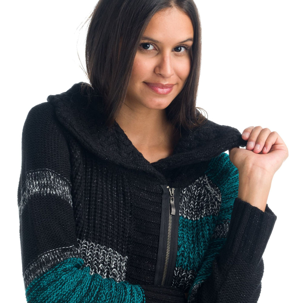 Chaqueta de Punto Mujer con Cuello Vuelto y Lurex – Koroshi 1922TR79