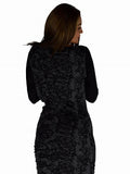 Vestido Mujer Estampado Escote Drapeado Fruncido – Koroshi Gris