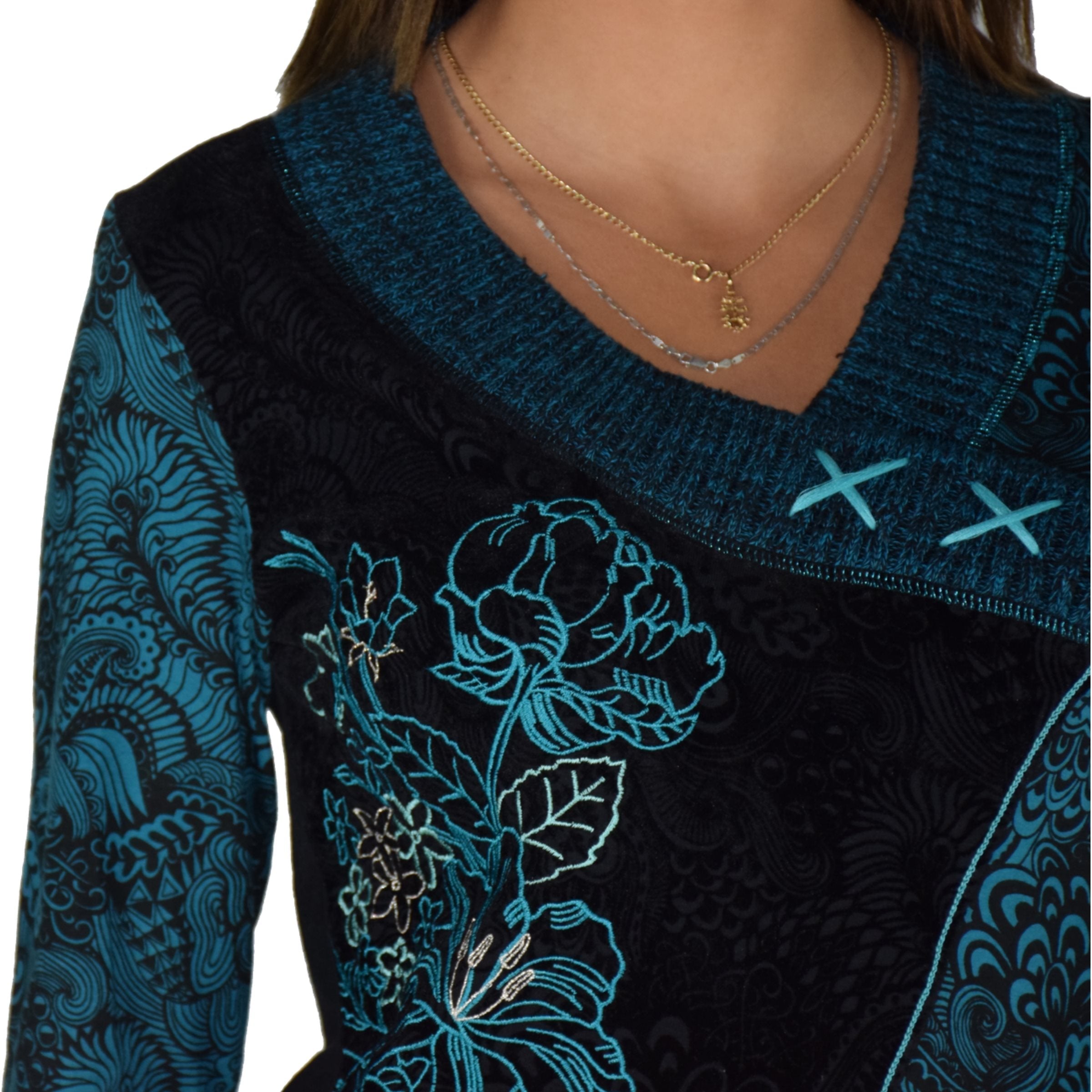 Vestido Mujer Manga Larga Estampado en Flock – Koroshi 1922VS19