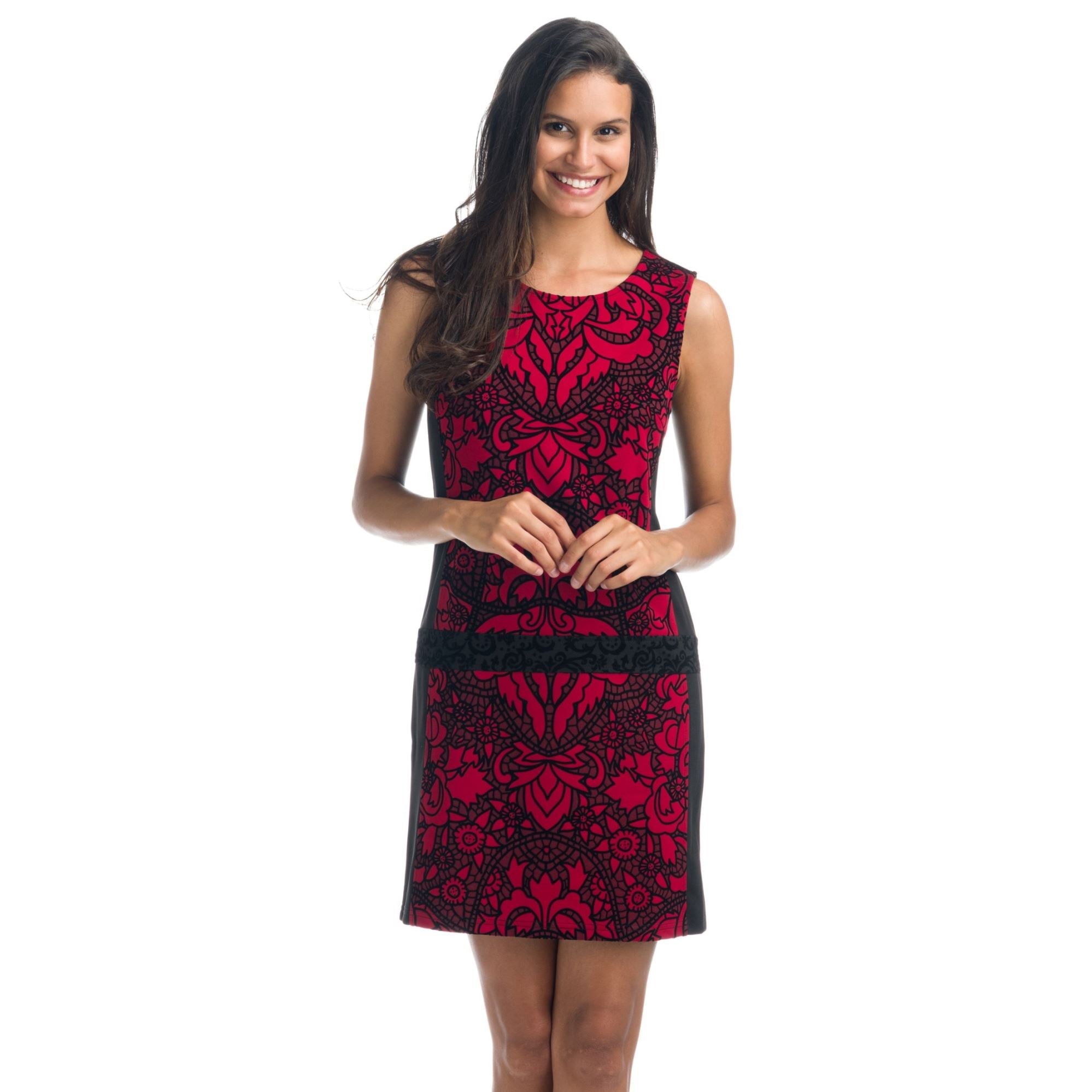 Vestido Tubo Mujer Estampado Flock – Koroshi Burdeos
