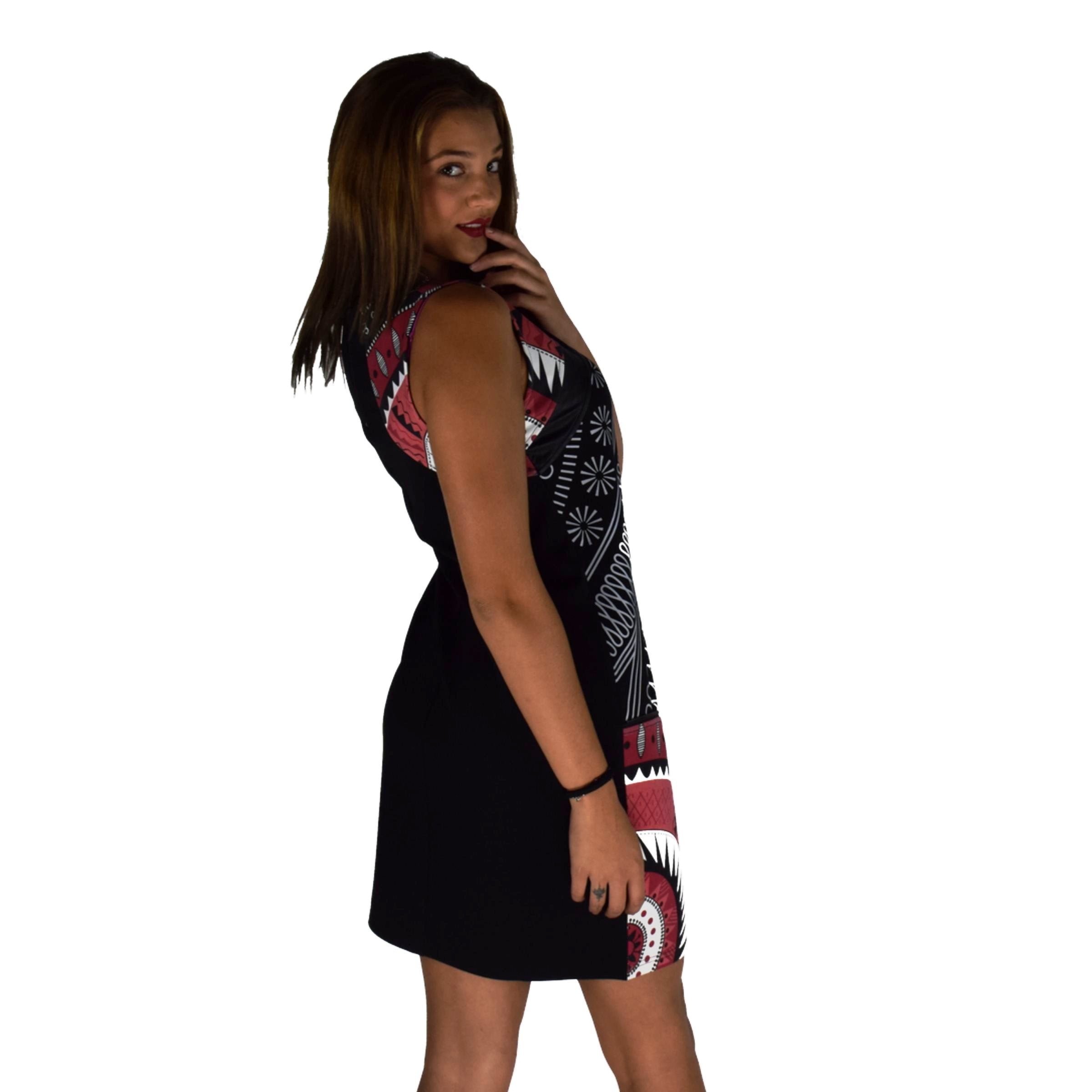 Vestido Tirante Mujer Estampado Étnico – Koroshi Rojo