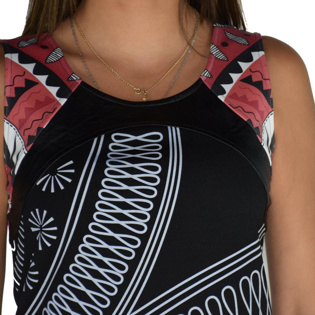Vestido Tirante Mujer Estampado Étnico – Koroshi Rojo