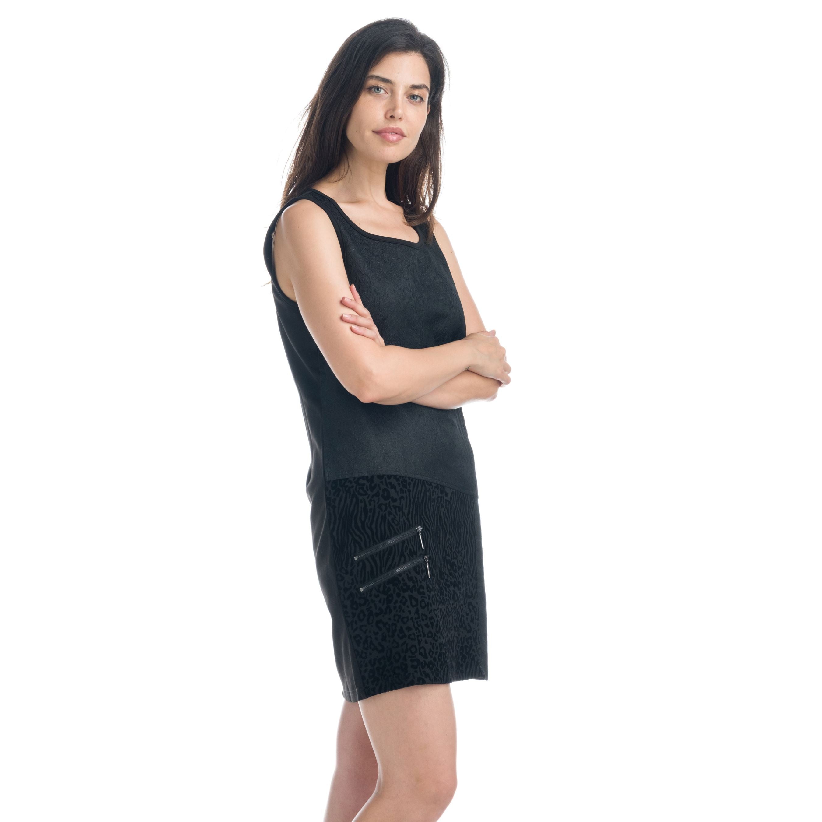 Vestido Tubo Mujer Tejidos Combinados – Koroshi Negro
