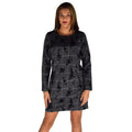 Vestido de Cuadros Mujer con Flores en Flock y Lurex – Koroshi Negro