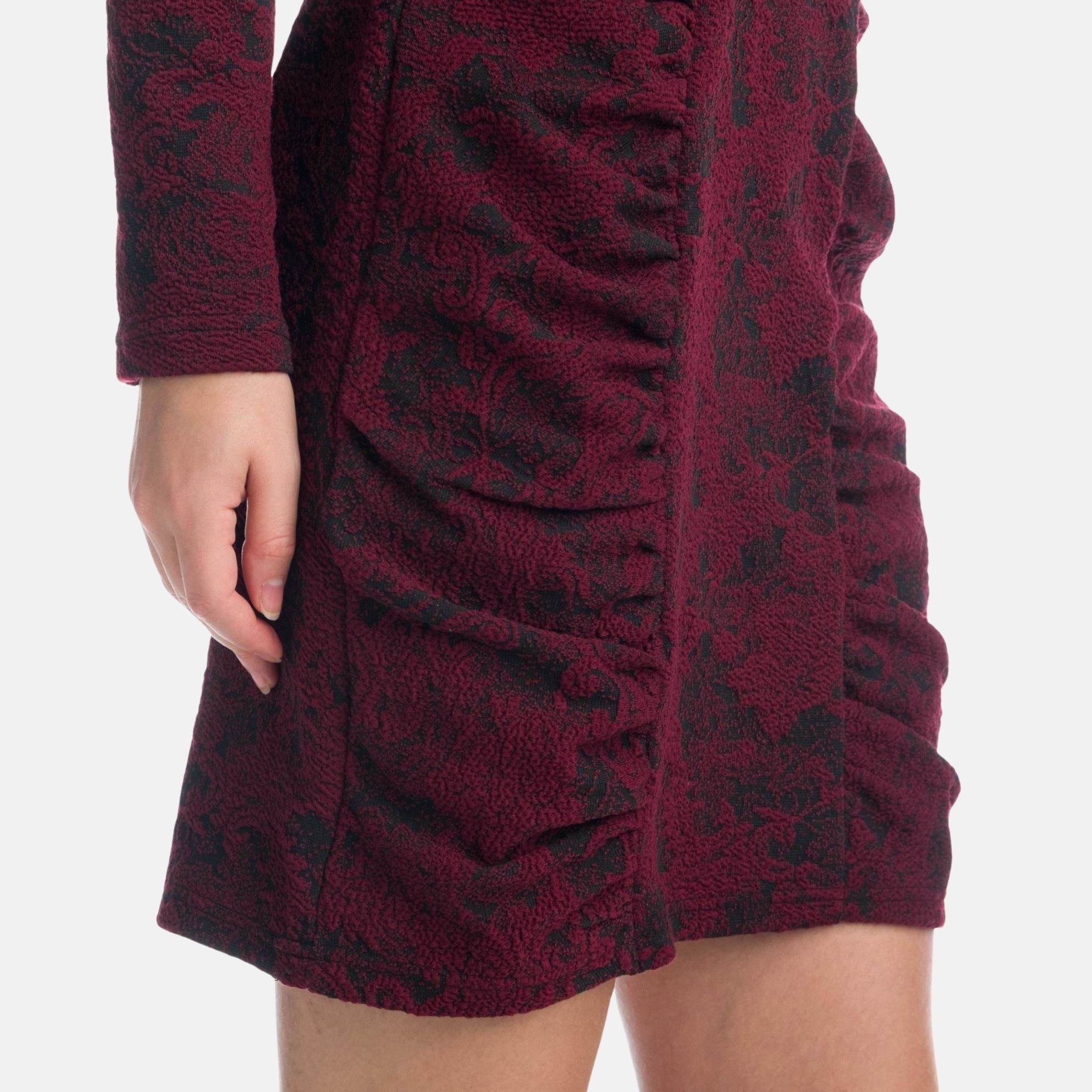 Vestido Brocado Mujer Manga Larga – Koroshi Vino