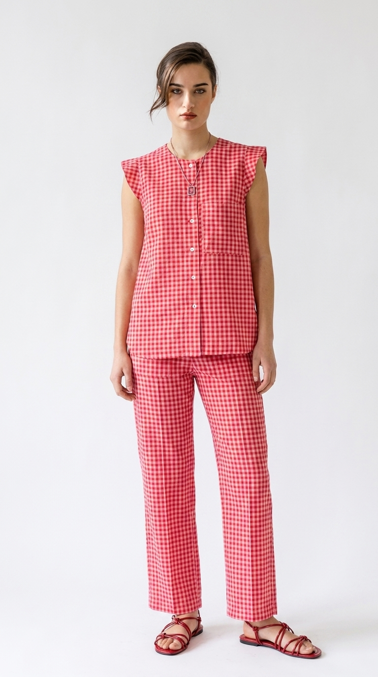 CAMISA VICHY FUCSIA