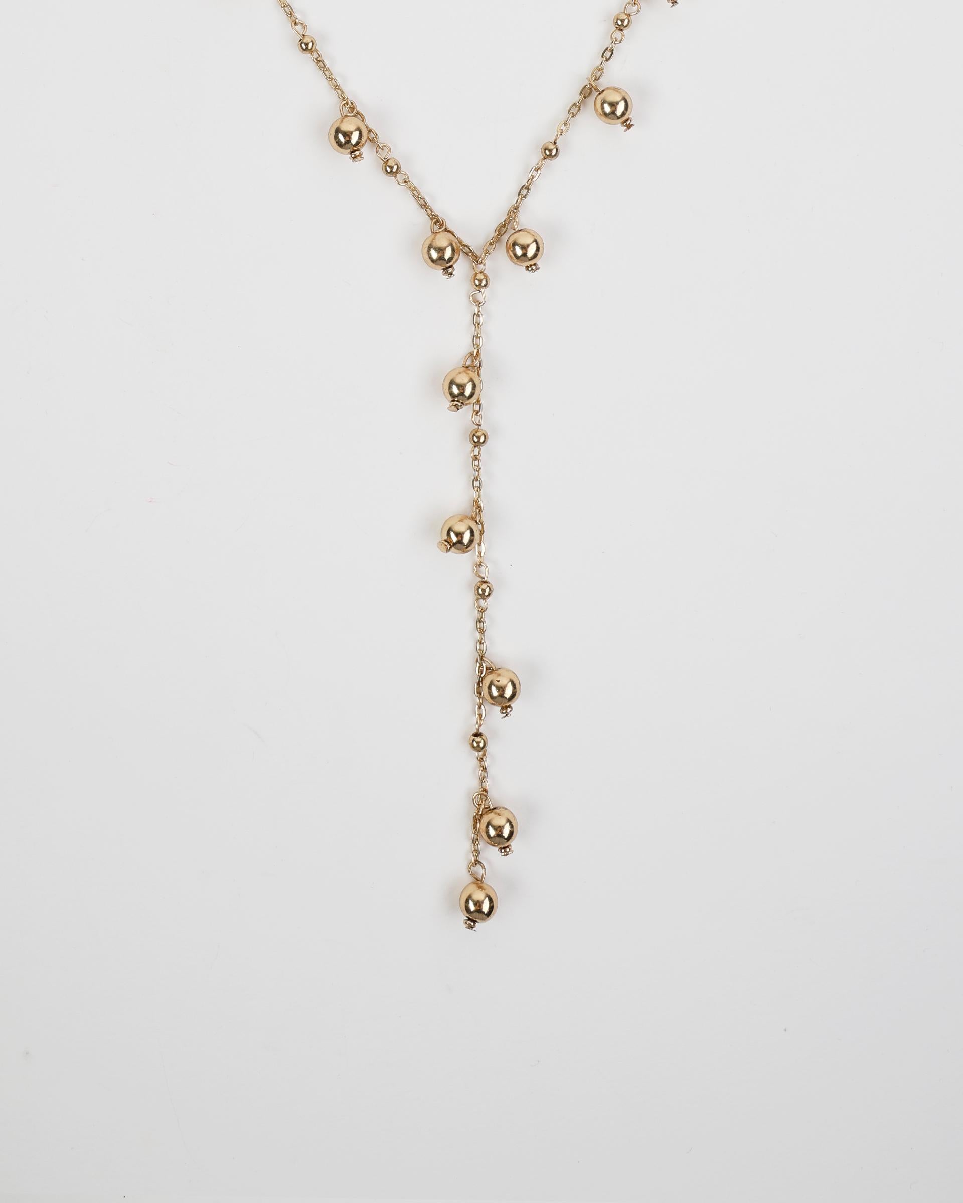 Collar Corbatero Bolitas Oro