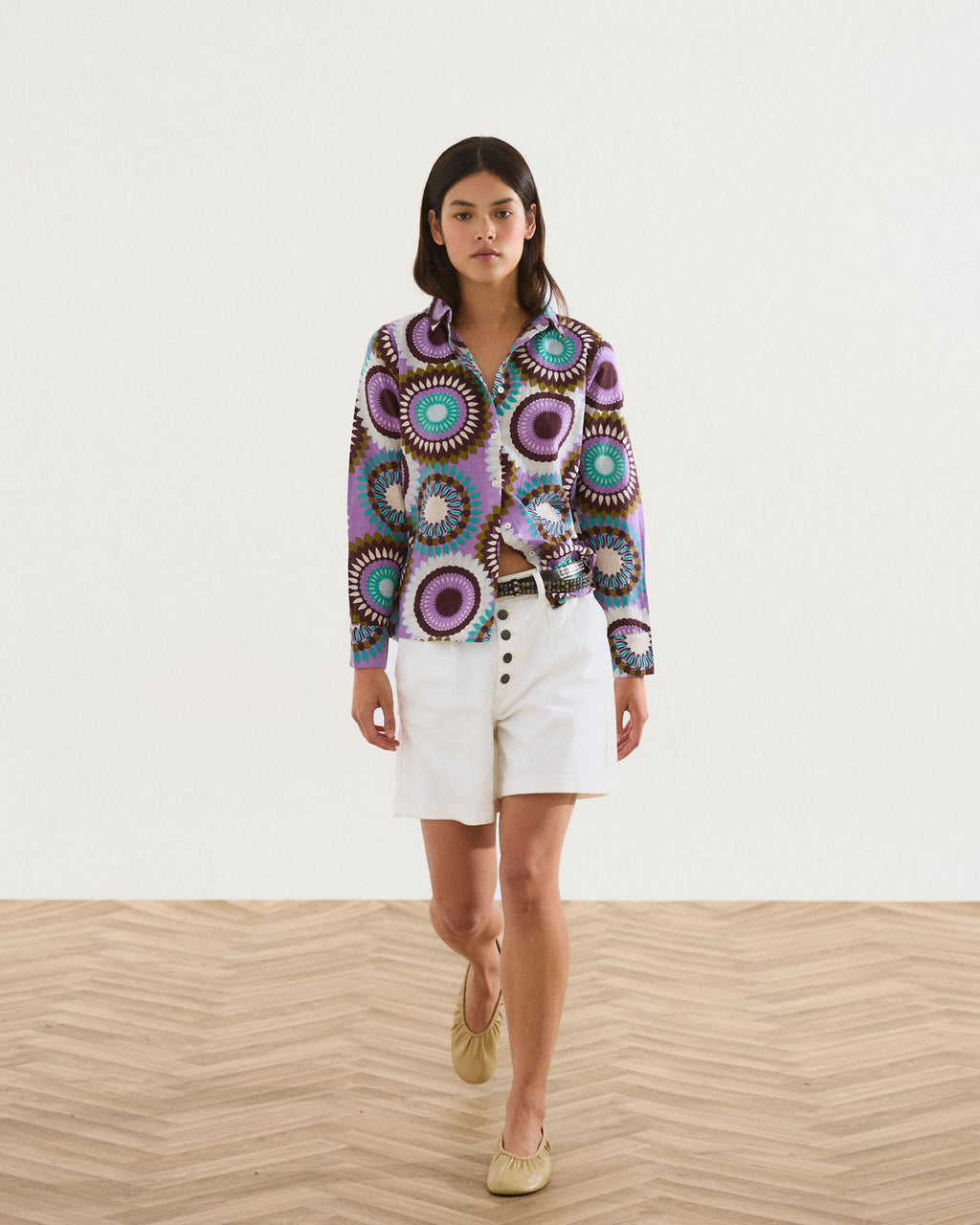 Camisa Estampada Morado