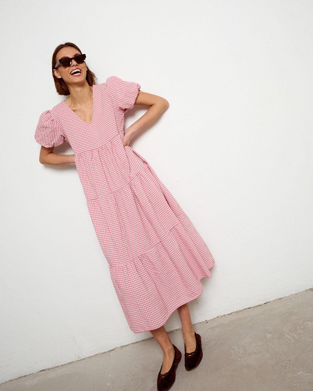 Vestido Largo Cortes Rosa