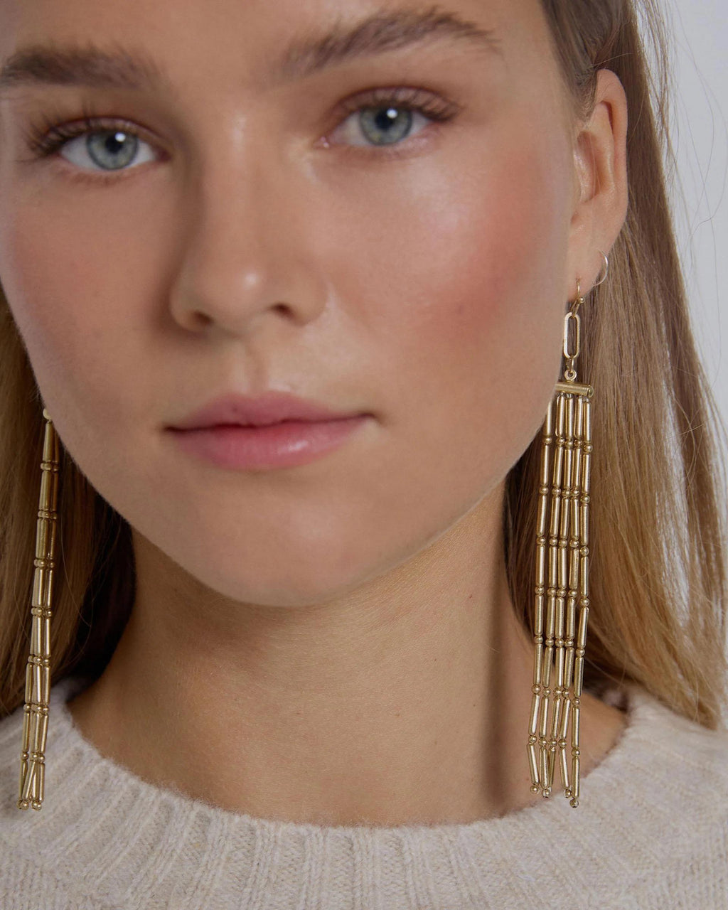 Pendientes Tiras Palos Oro