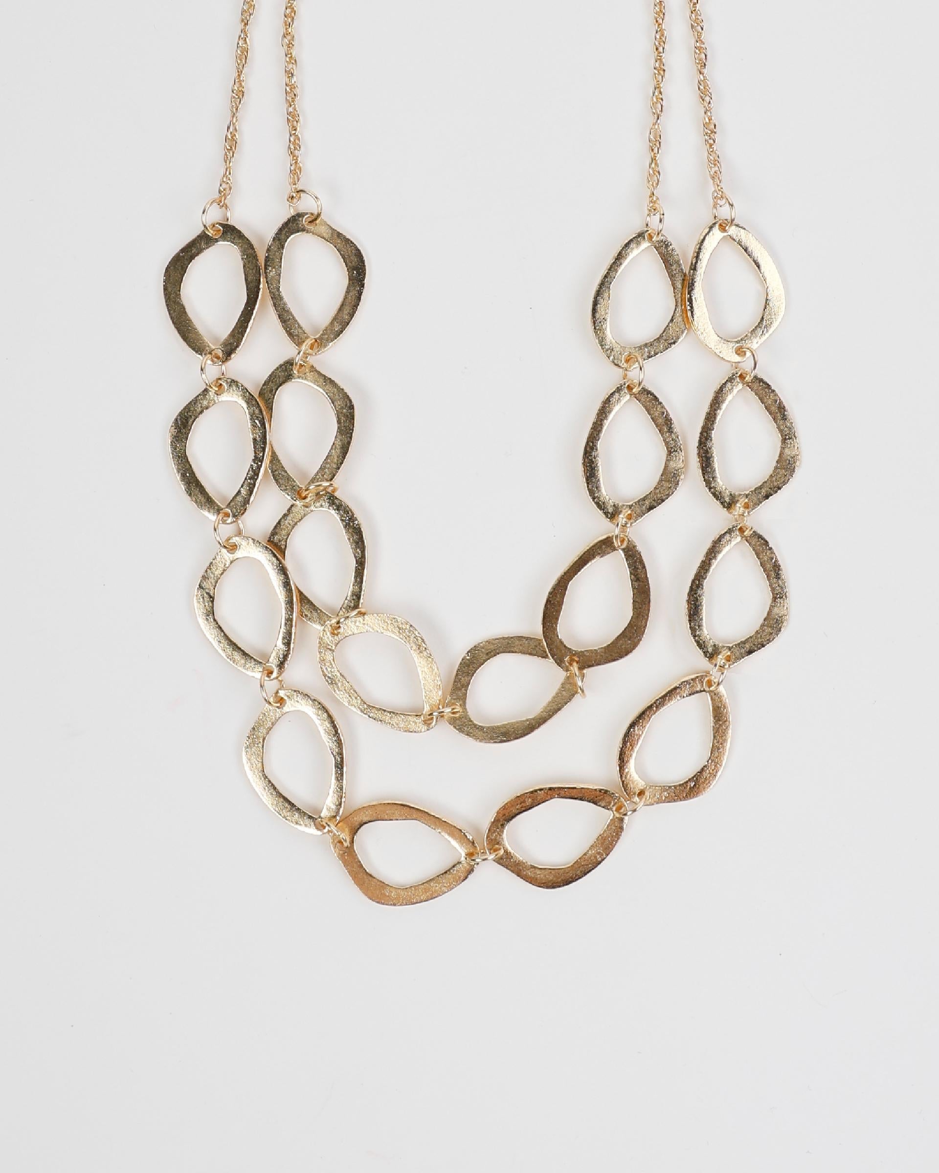 Collar Doble Óvalos Oro