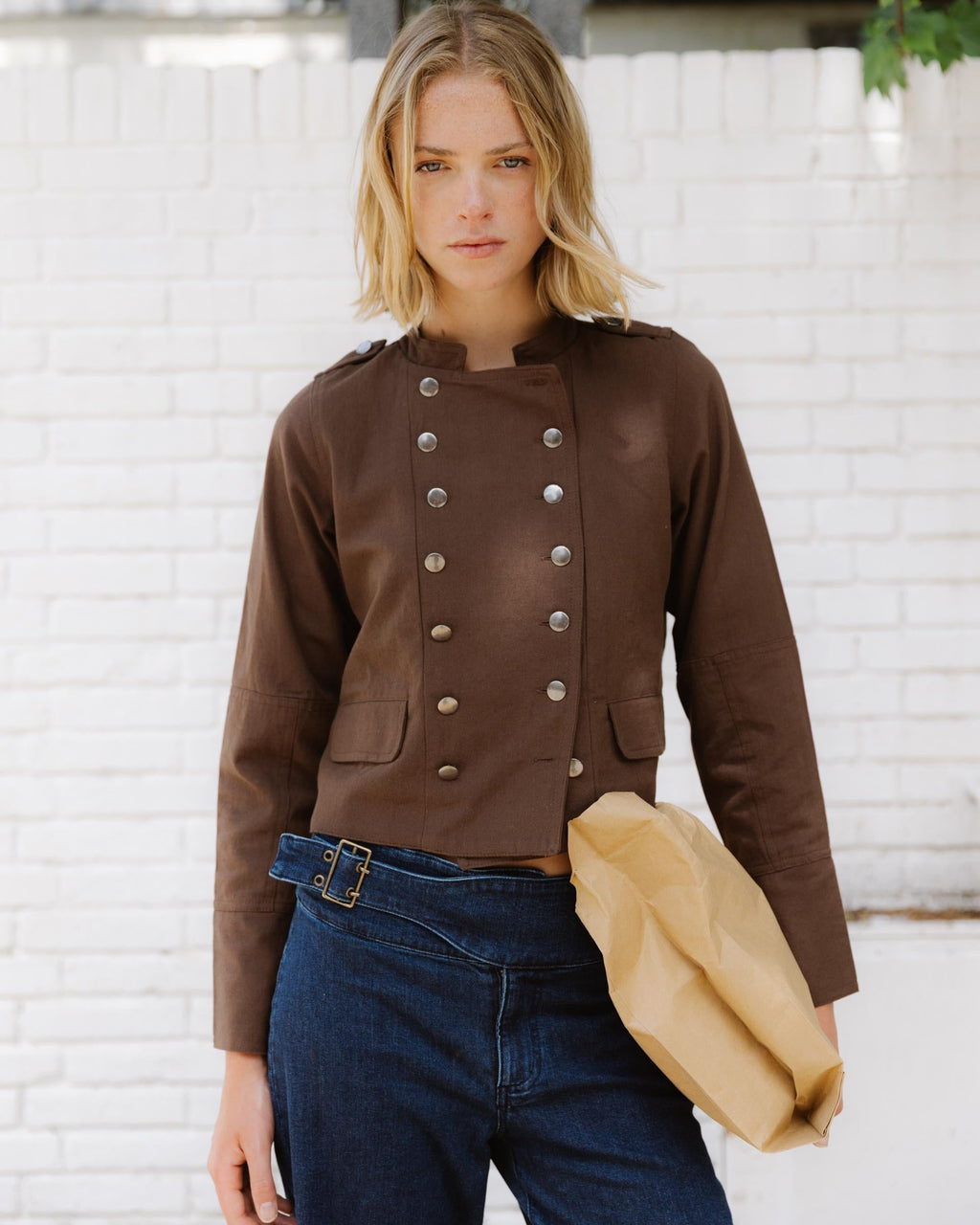 Chaqueta Botones Tapeta Marrón