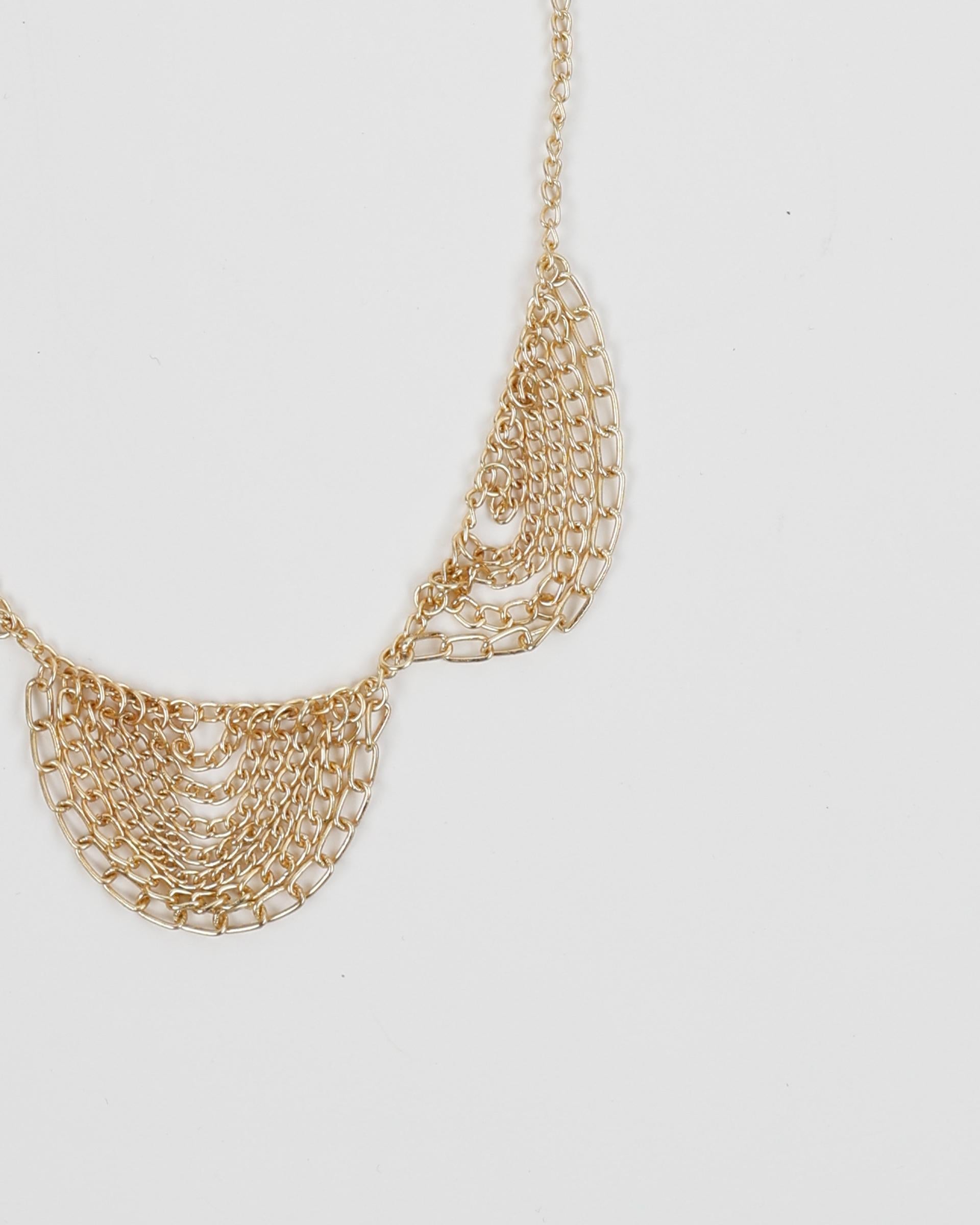 Collar Cadenas Semicírculos Oro