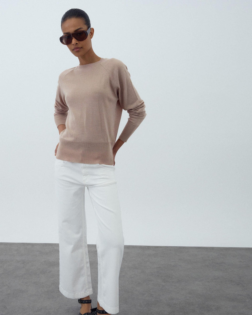 Jeans Bordado Floral Blanco