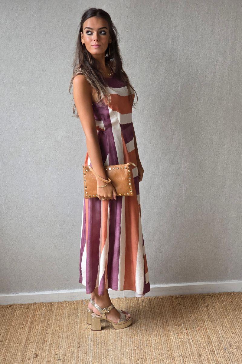 Vestido Rayas Coral
