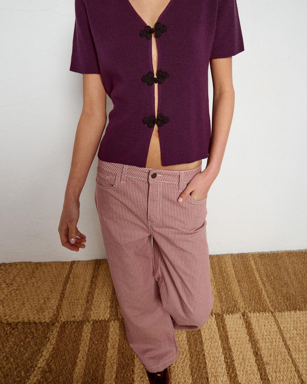 Jeans Rayas Rosa