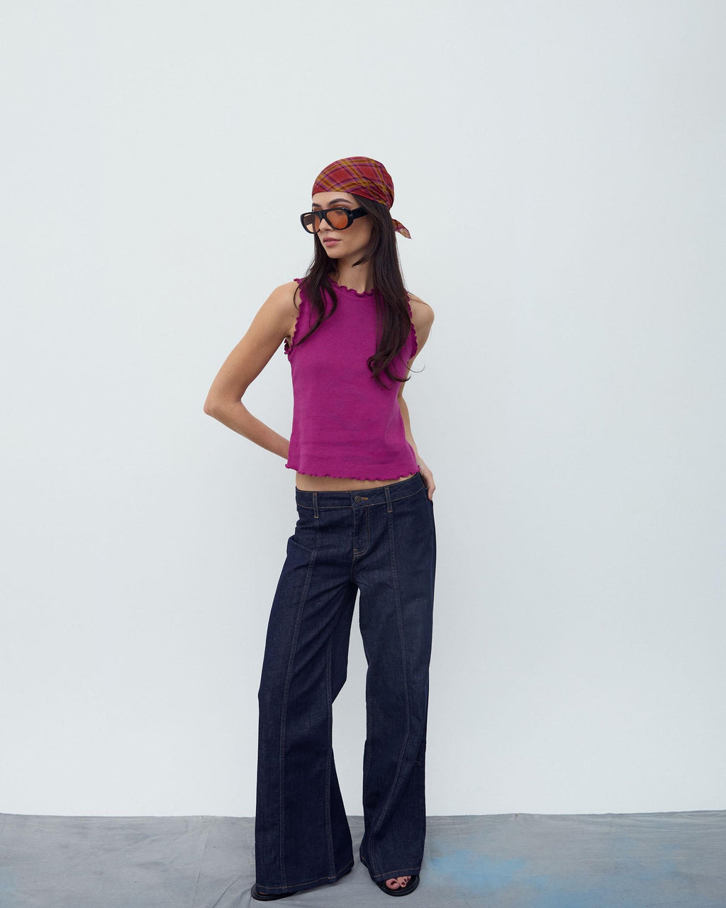 Camiseta Ribetes Ondulados Fucsia