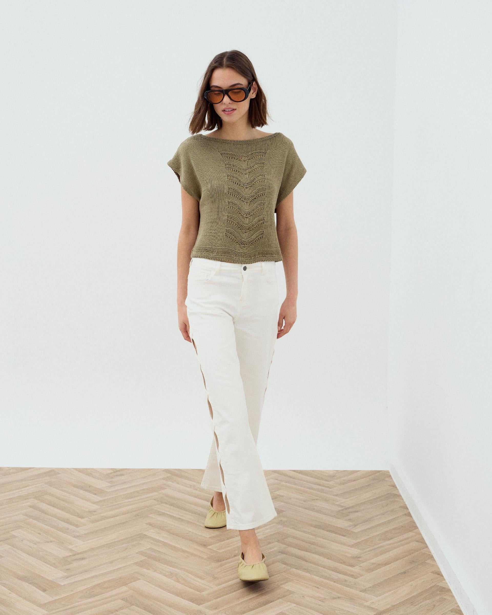 Jeans Aberturas Ovaladas Blanco