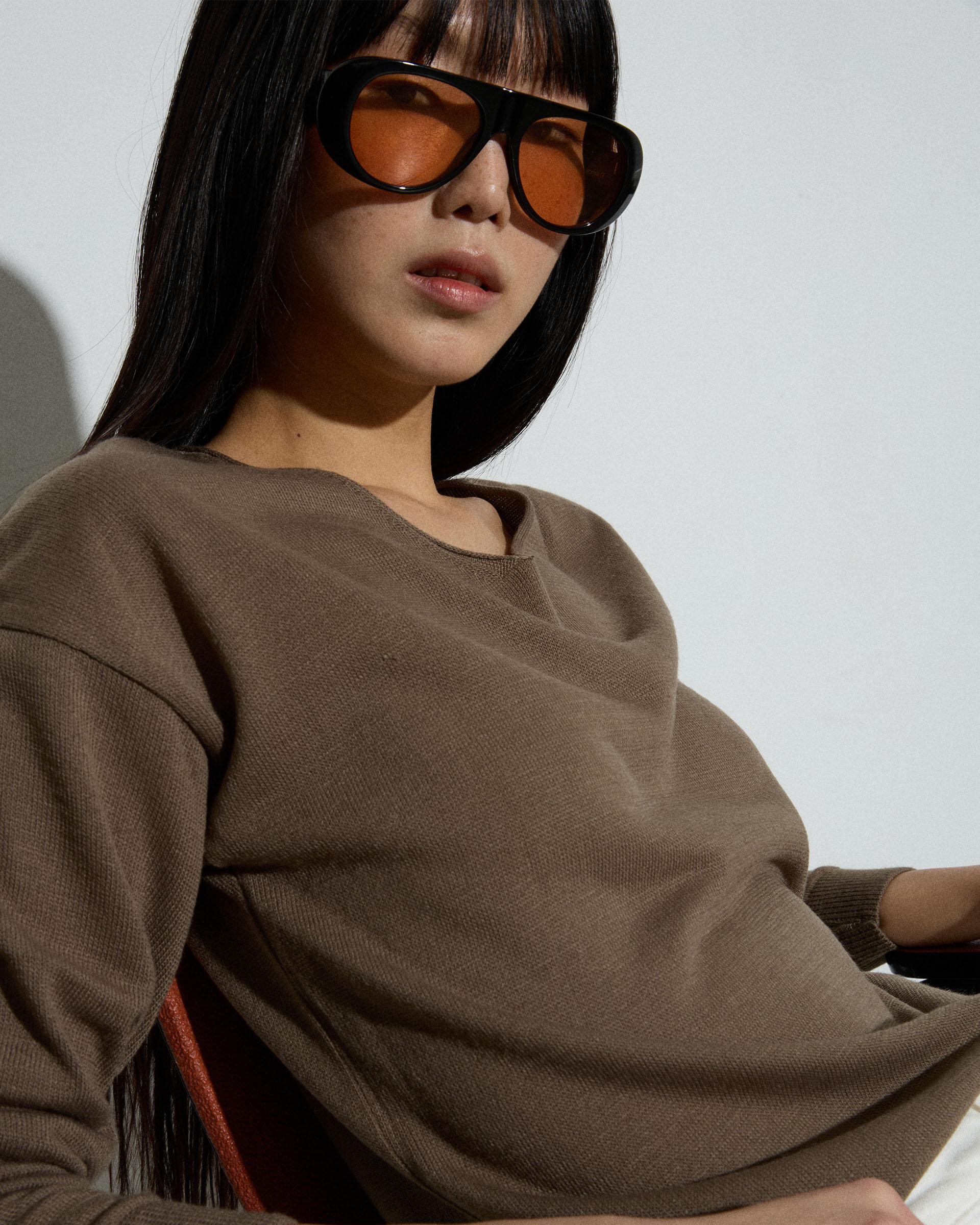 Jersey Cuello Pico Punto Fino Taupe
