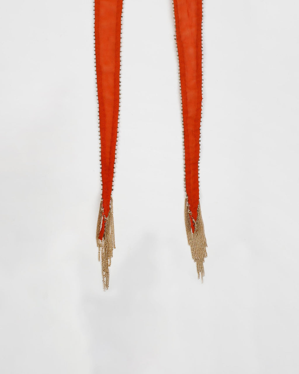 Collar Organza Flecos Naranja