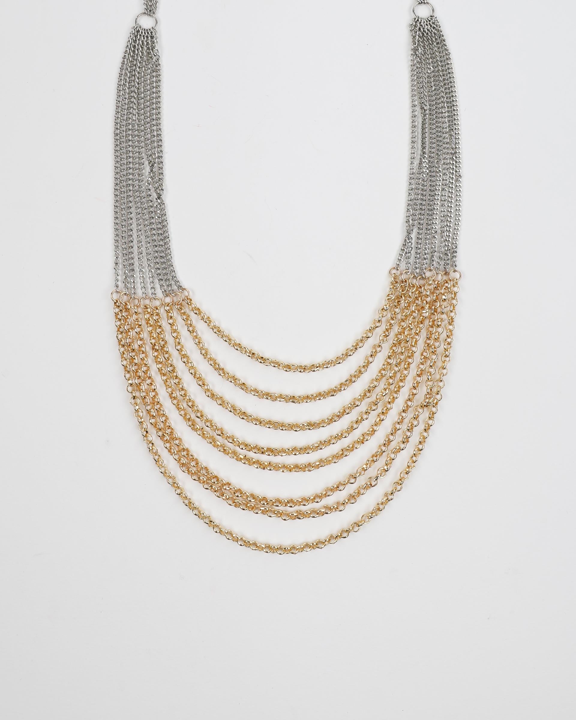 Collar Cadenas Combinadas Oro