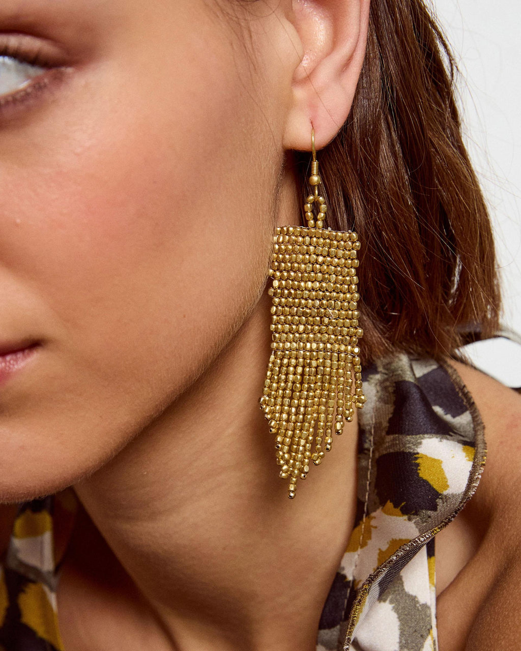 Pendientes Étnico Flecos Oro