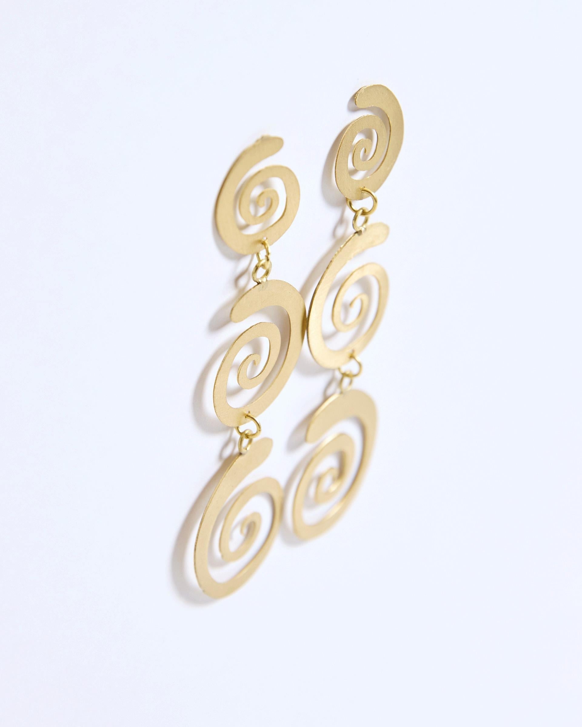 Pendientes Triple Espiral Oro