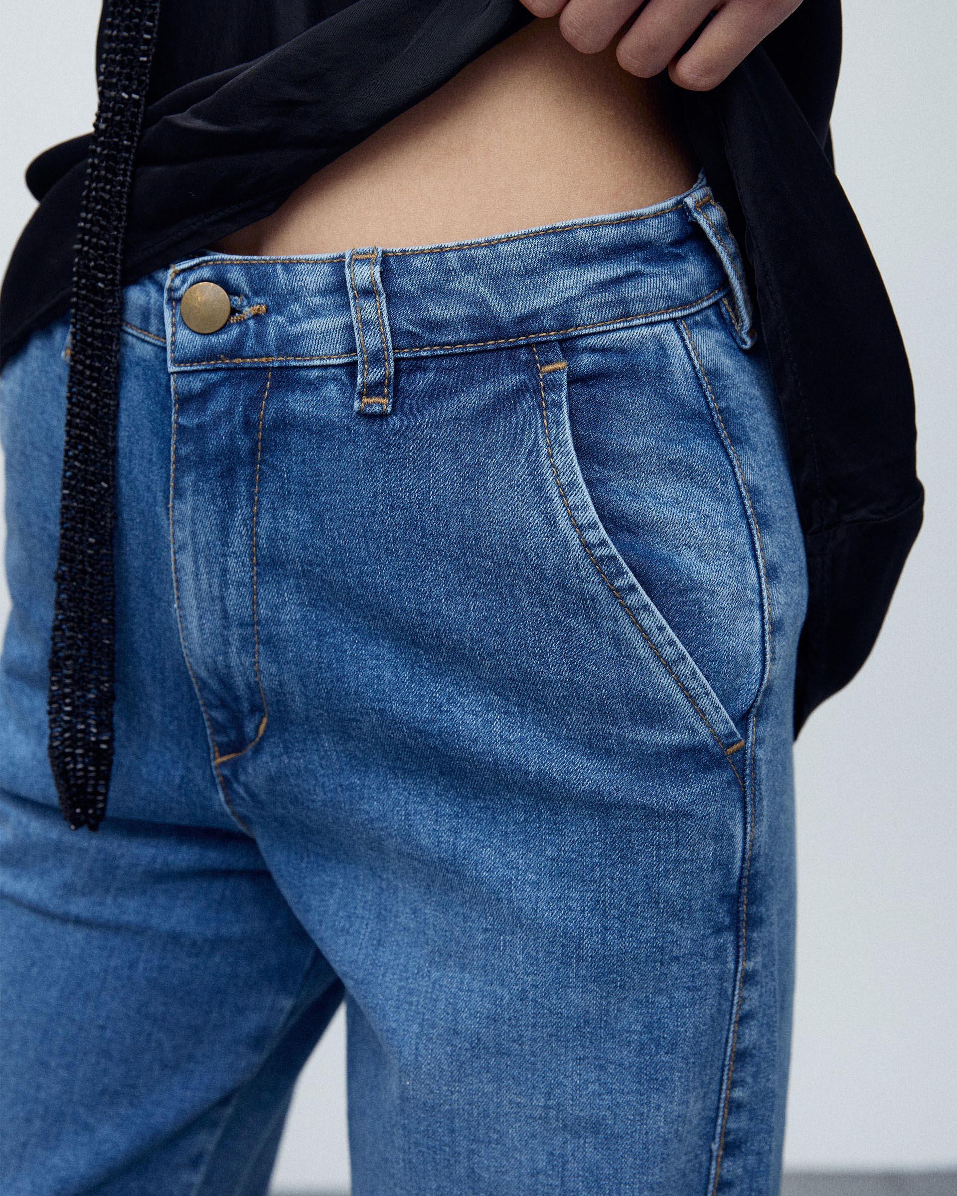 Jeans Ancho Recto Azul