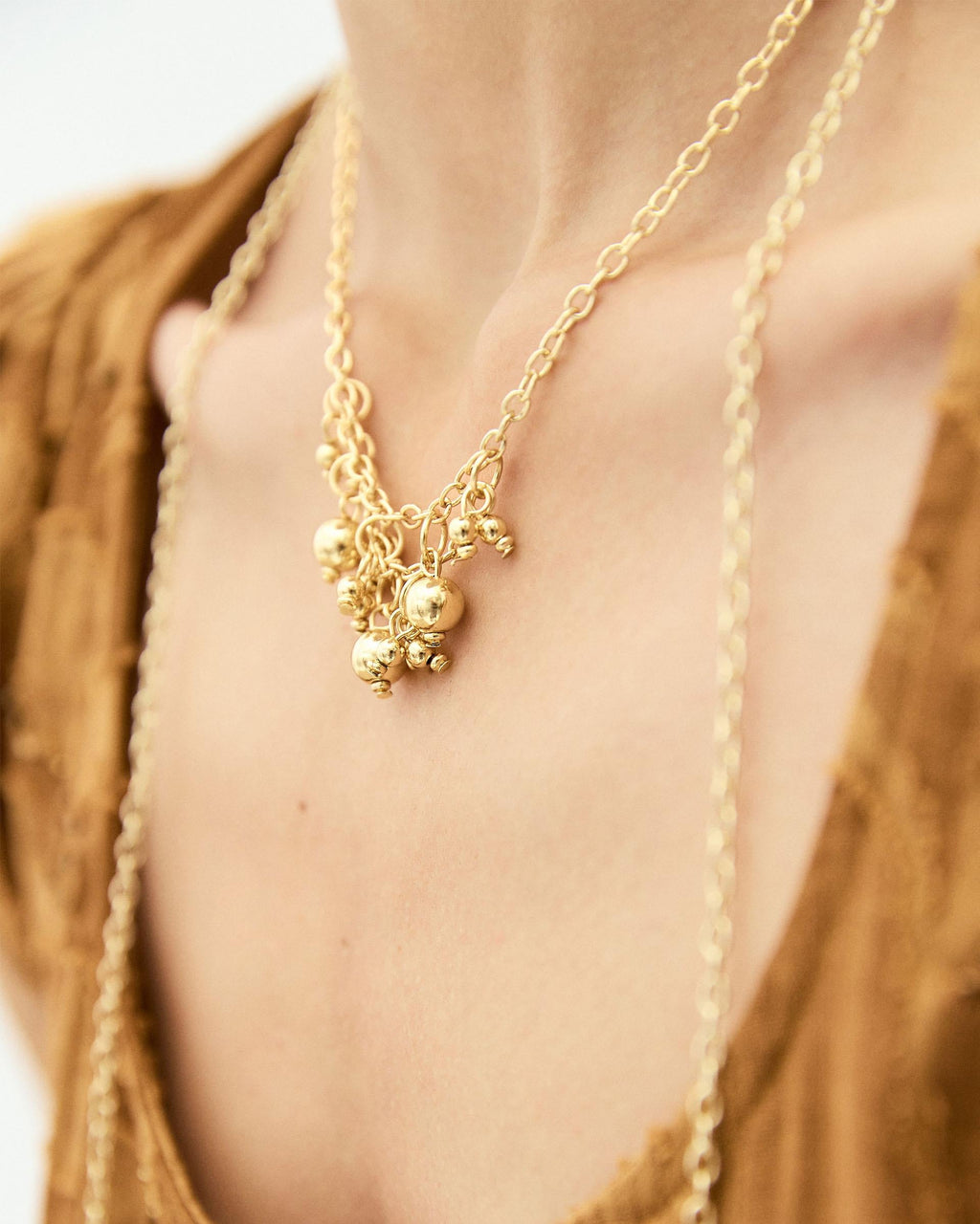 Collar Foulard Bolitas Oro