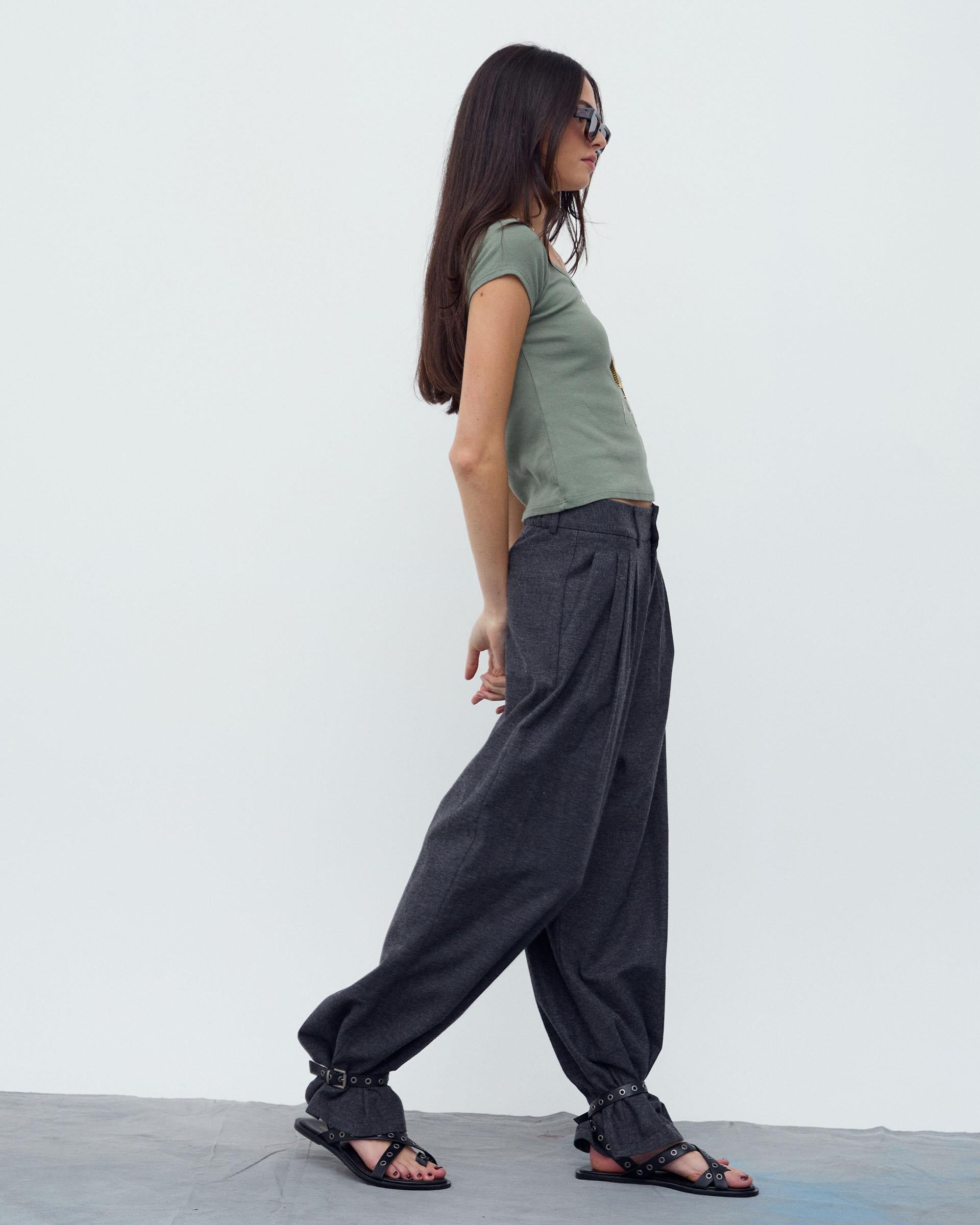 Pantalón Triple Pinza Espiga Antracita
