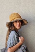 Sombrero de playa camel