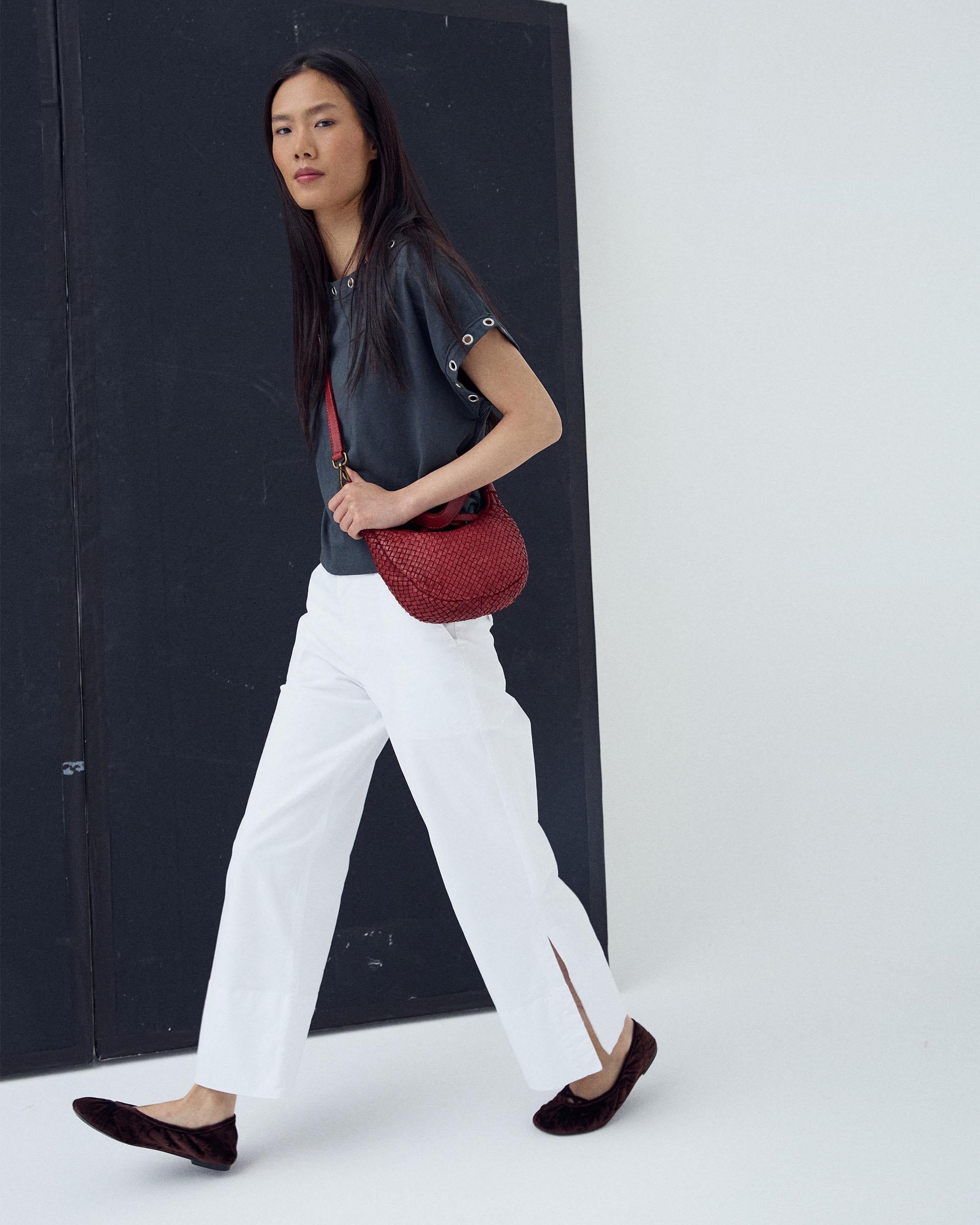 Jeans Dobladillo Abertura Blanco