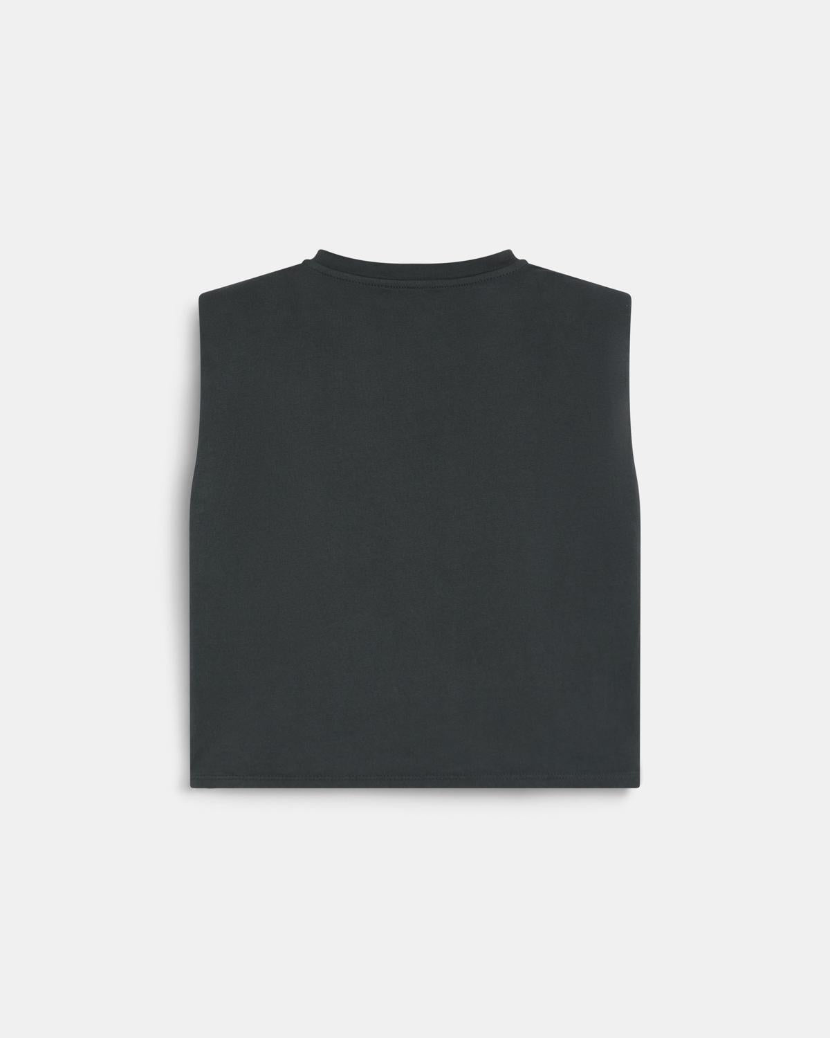 Camiseta Hombreras Tachuelas Antracita
