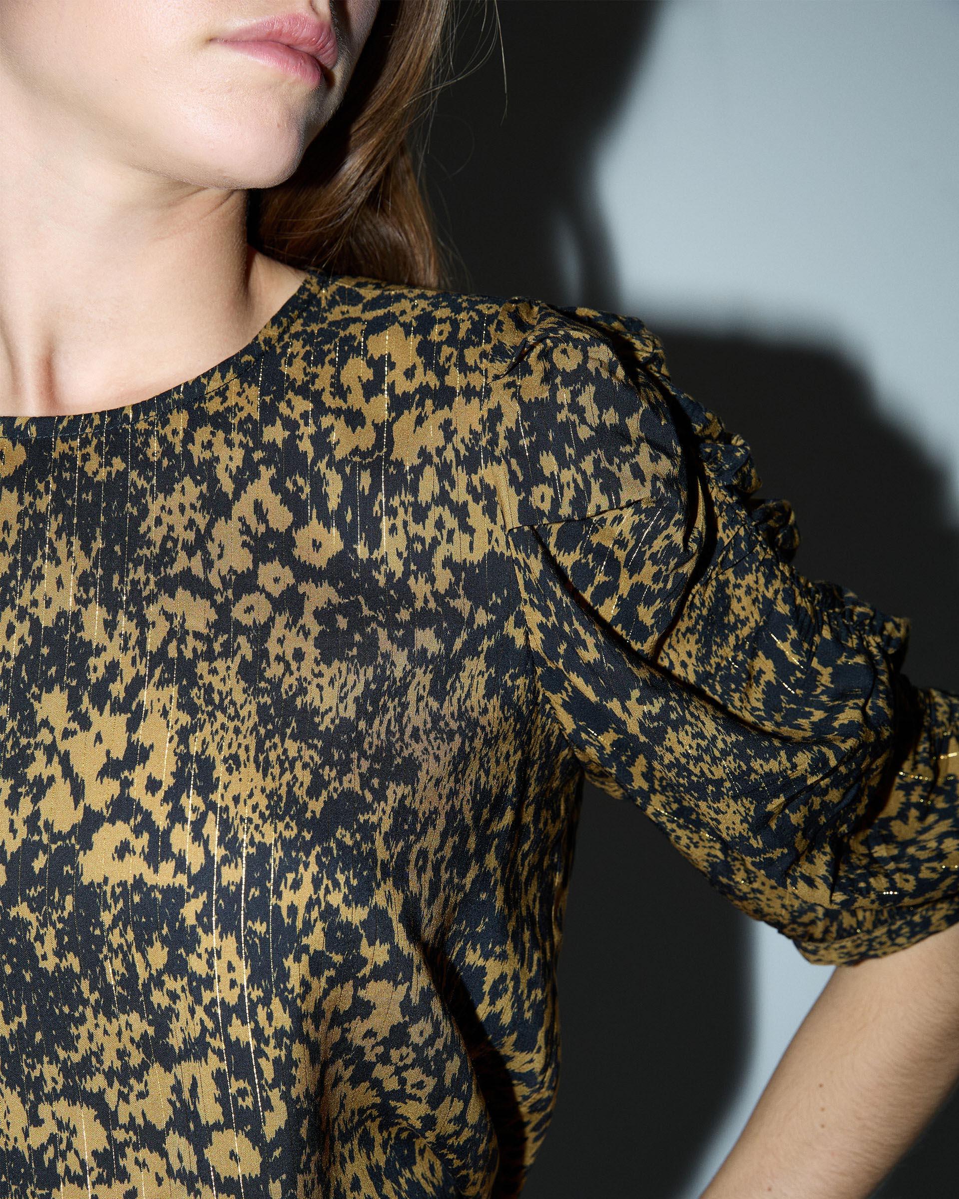 Blusa Estampado Manchas Mostaza
