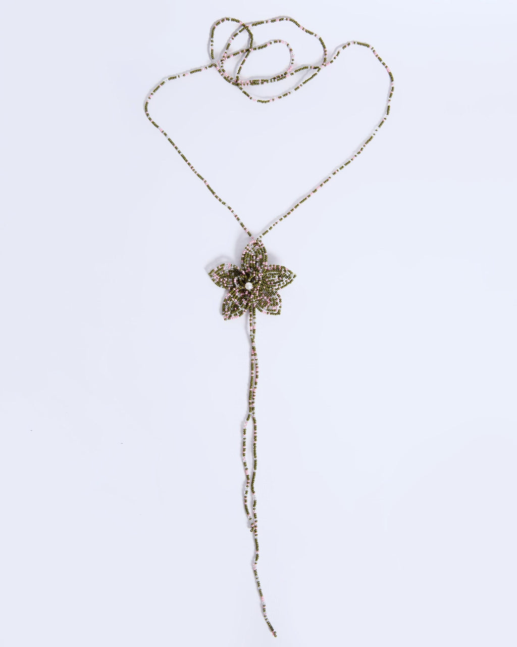 Collar Bolitas Flor Verde