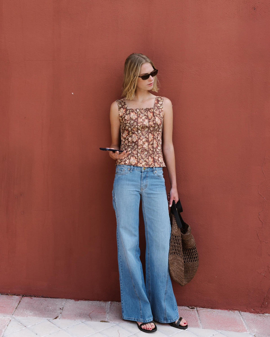 Jeans Cuñas Lateral Azul
