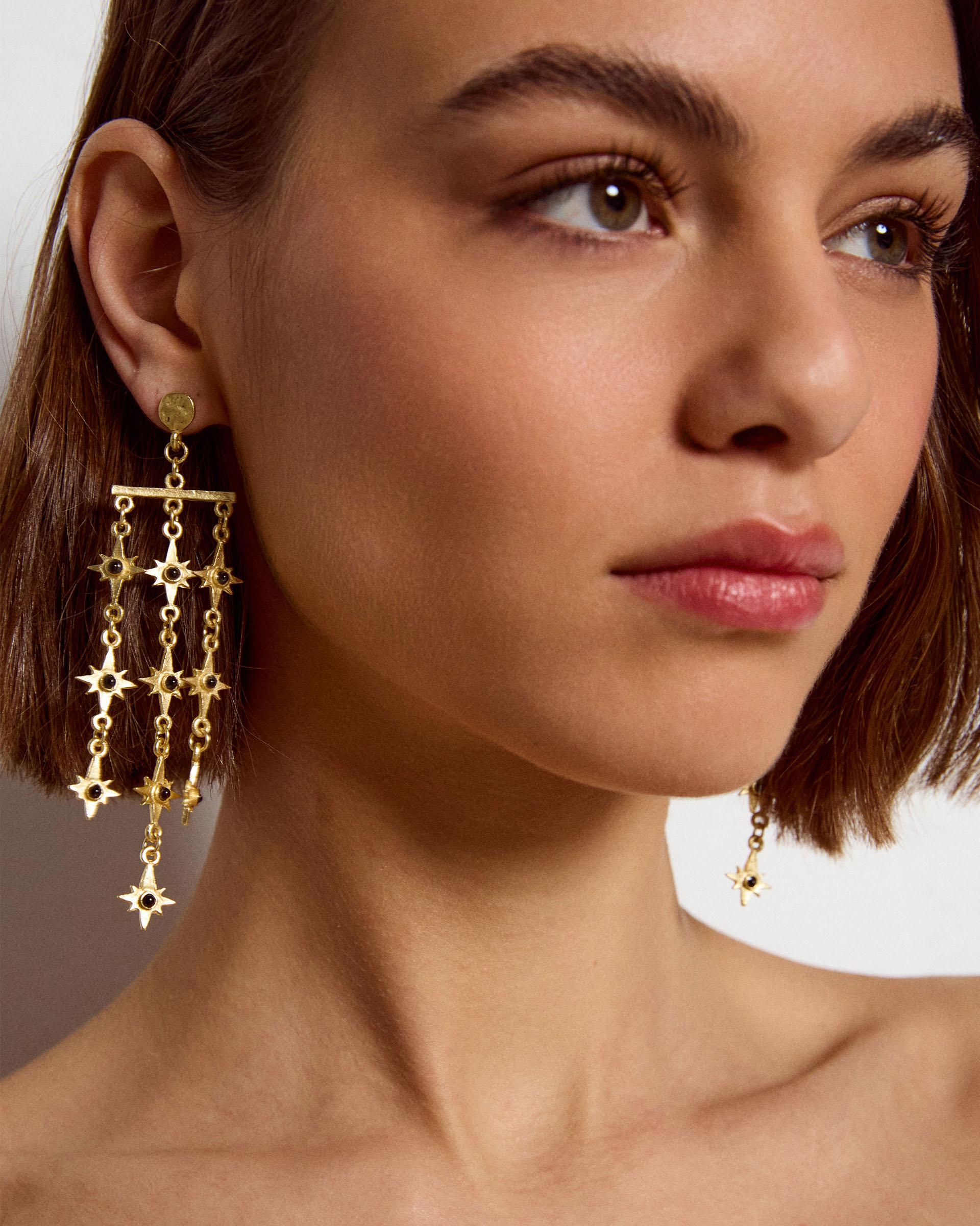 Pendientes Tiras Estrellas Oro