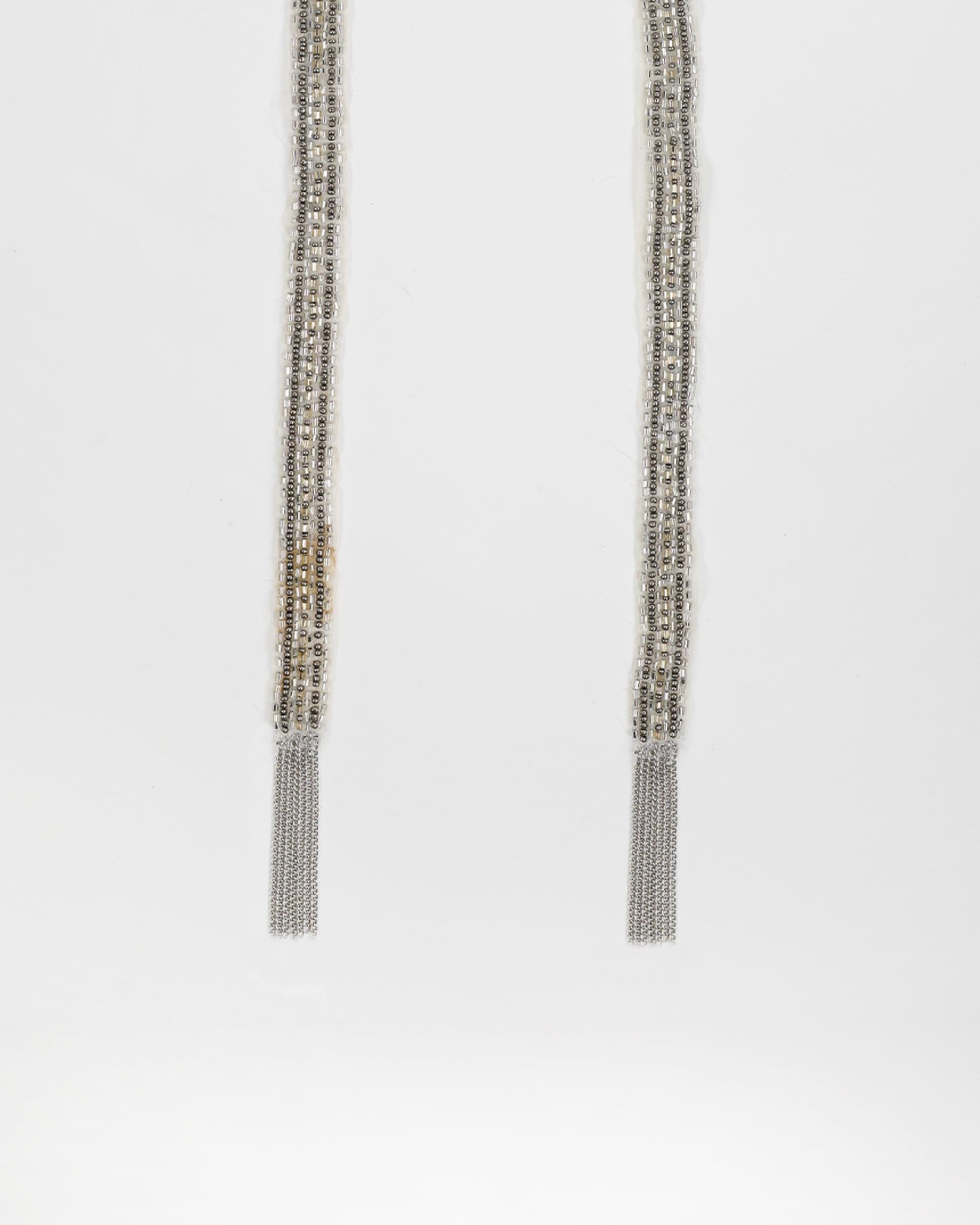 Collar Organza Abalorios Plata