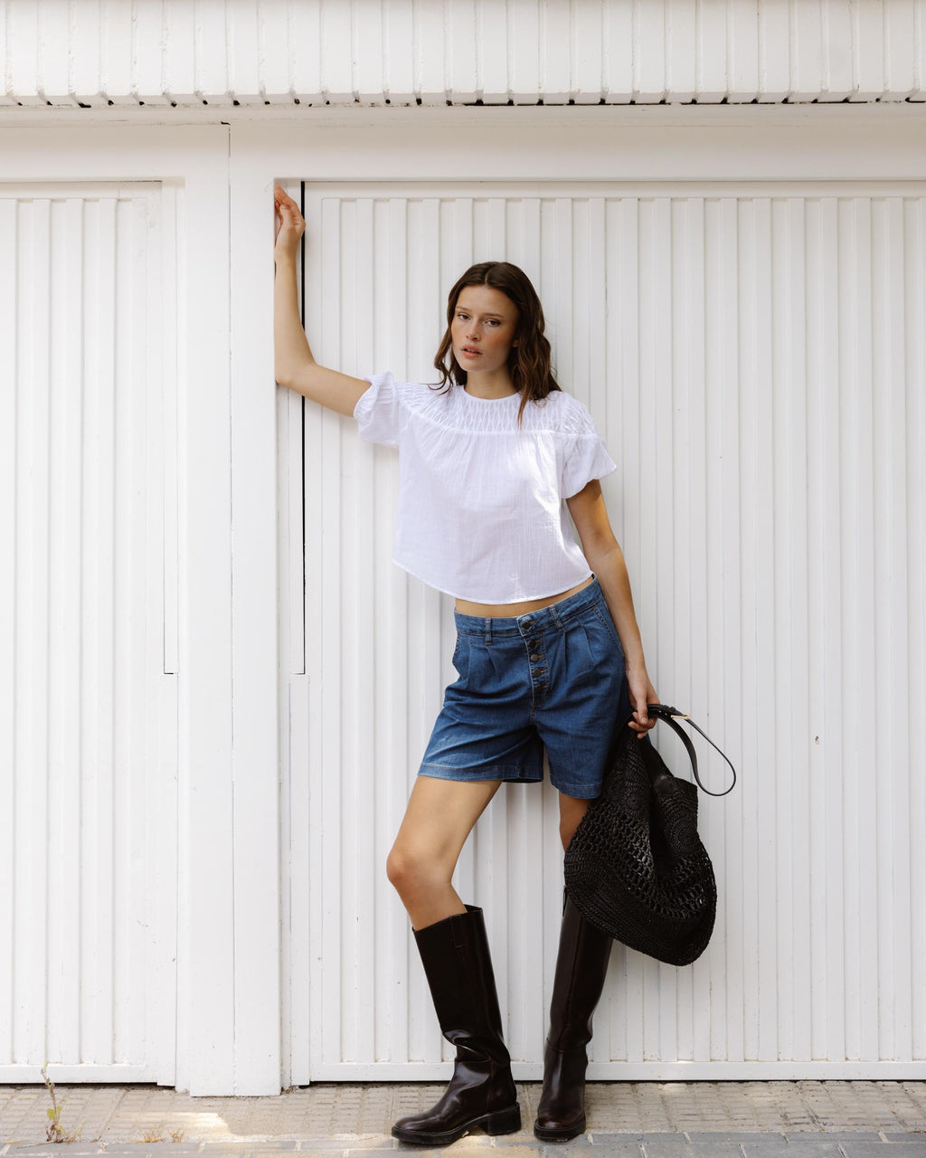 Blusa Detalles Canesú Blanca