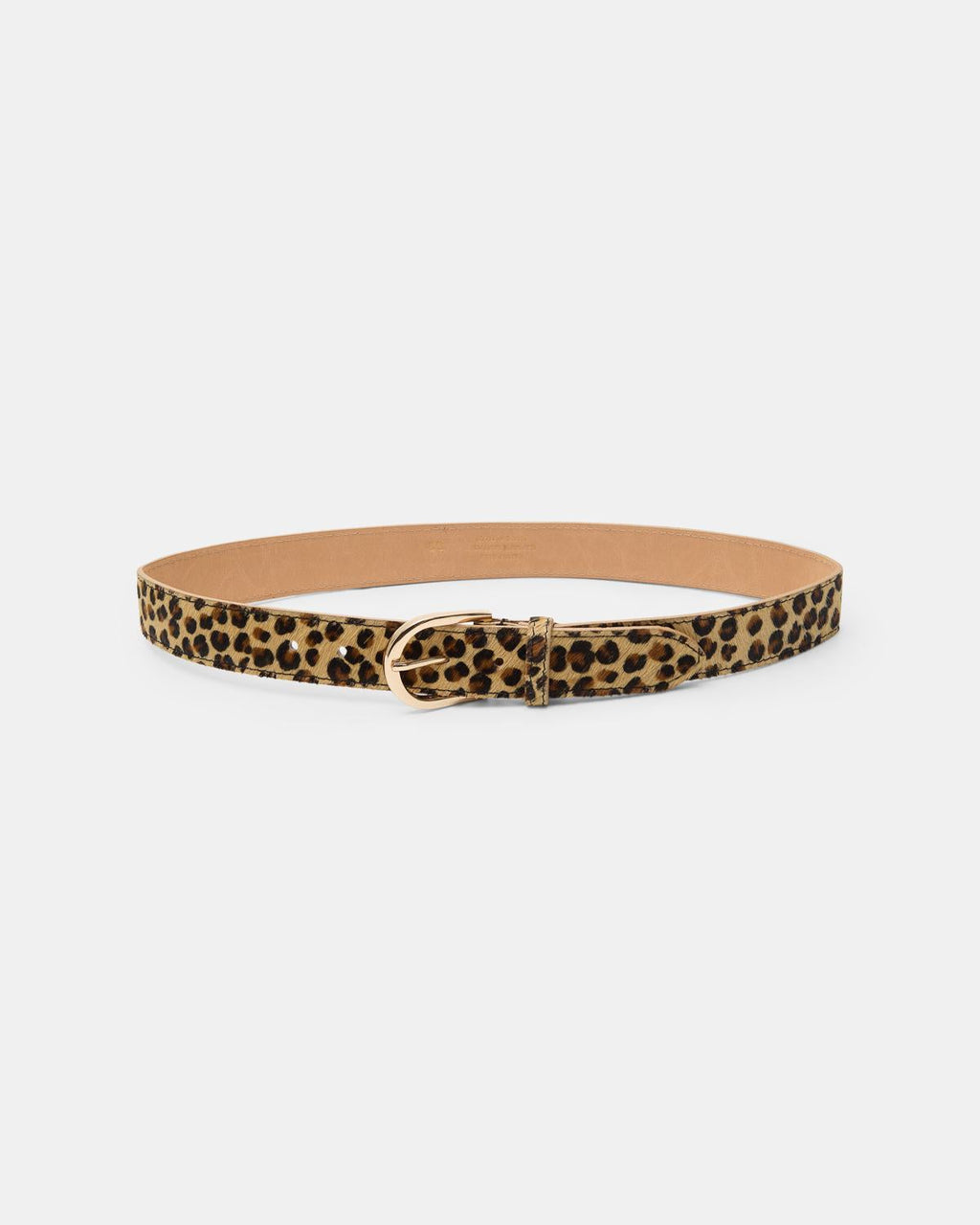 Cinturón Piel Leopardo Beige