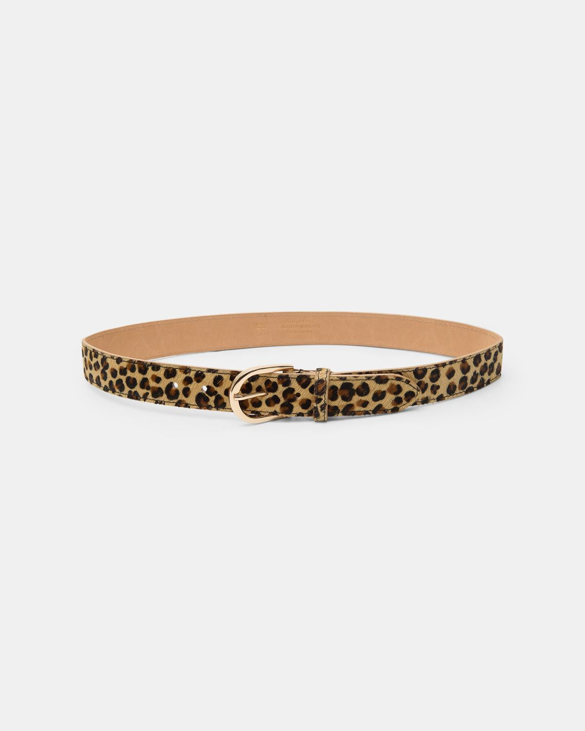 Cinturón Piel Leopardo Beige
