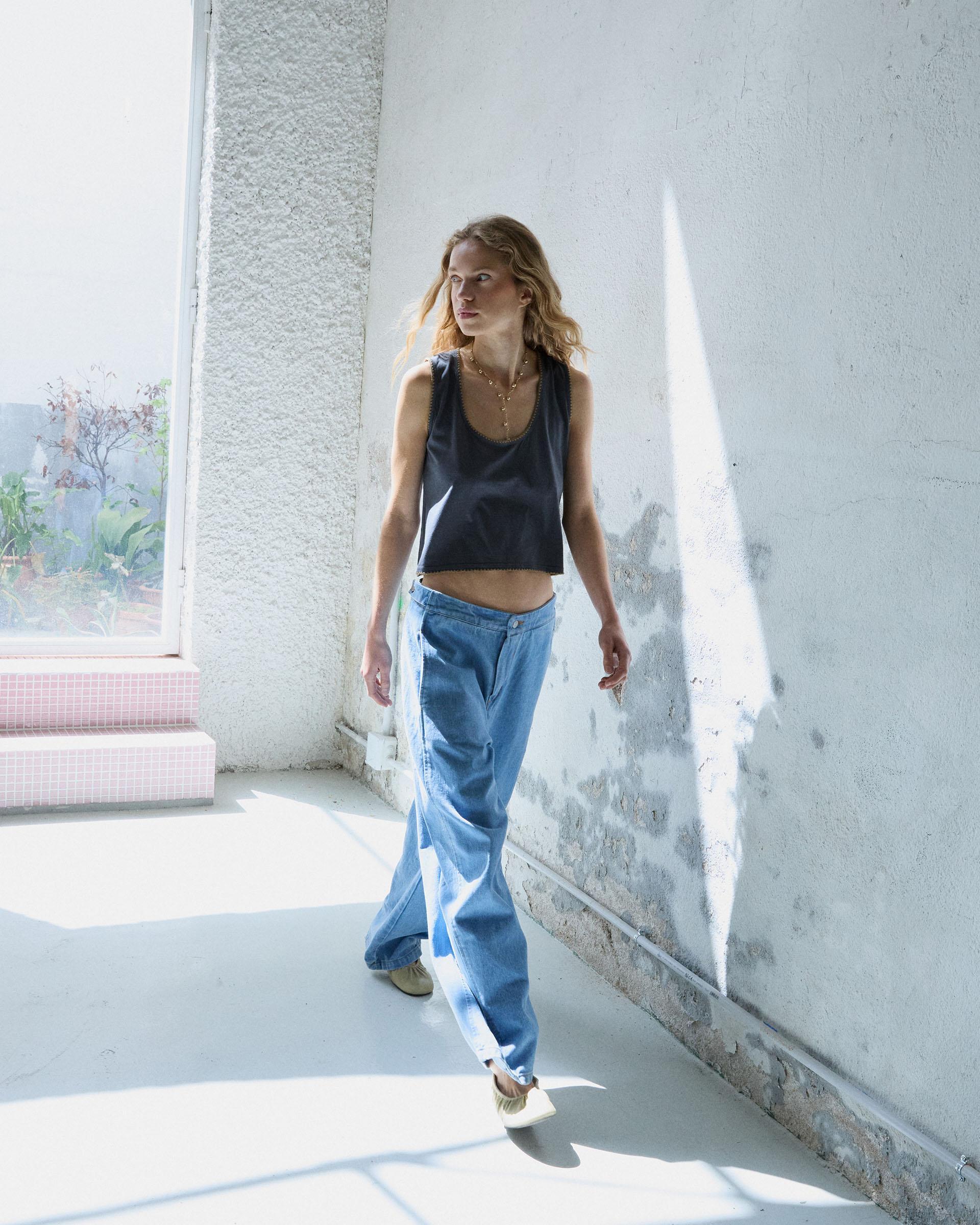 Jeans Balloon Bolsillos Laterales Azul